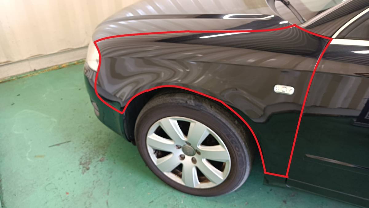 アウディ　フロントフェンダー　左　A4　走行 109743 Km　GH-8EALT　2006　中古　8E0821105F (C233-021)