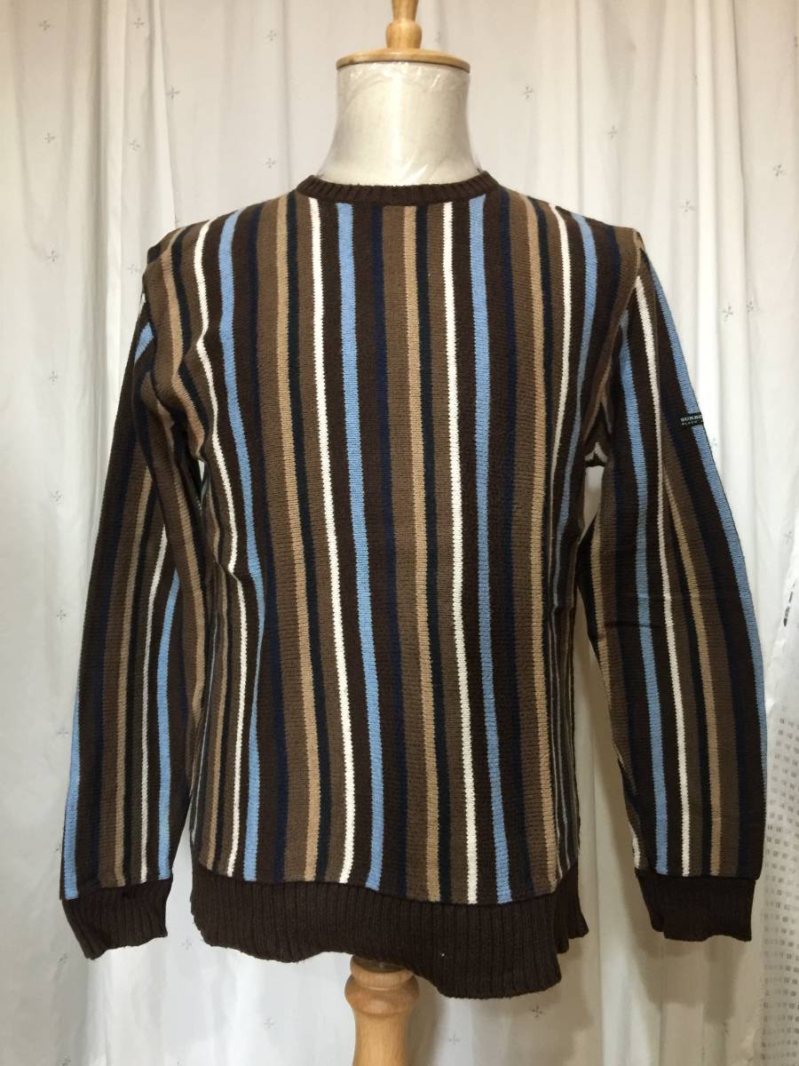  古着 BURBERRY BLACKLABEL バーバリー 茶色 ストライブ ニットセーター サイズ3 約L 綿85%羊毛15%(トップス)｜売買されたオークション情報、yahooの商品情報をアーカイブ公開 - オークファン 男性用