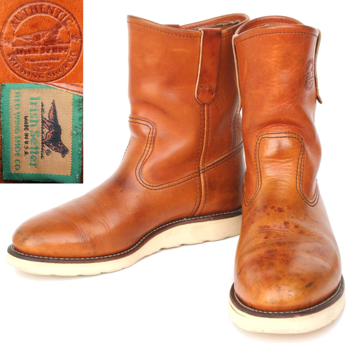 29547)犬刻印1997年製REDWING866レッドウィング8E約26cm (ペコスブーツ 