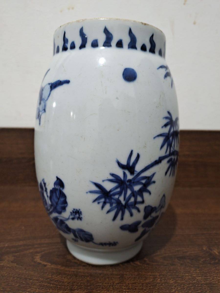 青花 唐物 花瓶 中国美術 清朝期 清時代 中国 染付 壺 古玩 清朝
