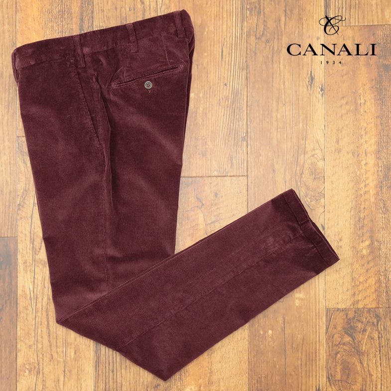 セール，最新作 1円/21AW/CANALI/50サイズ/ウォッシュ加工 コーデュロイ ノータック パンツ イタリア製 大人カジュアル メンズ /赤/ボルドー/fb158/(Lサイズ)｜売買されたオークション情報、yahooの商品情報をアー Lサイズ