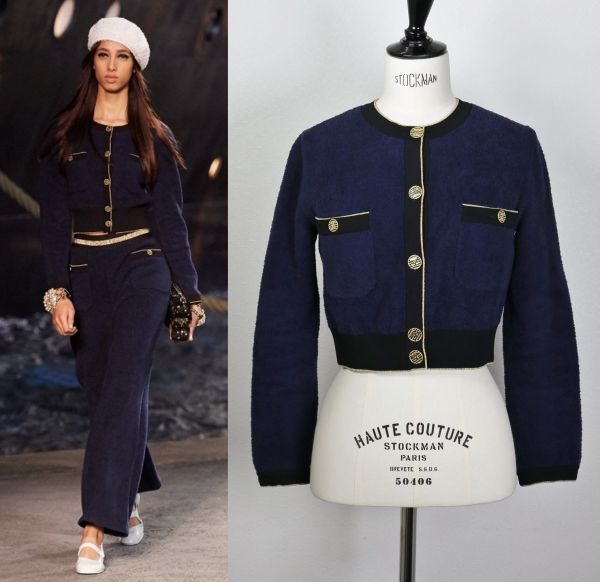 19C CHANEL シャネル ココマーク パイル ニット バイカラー 