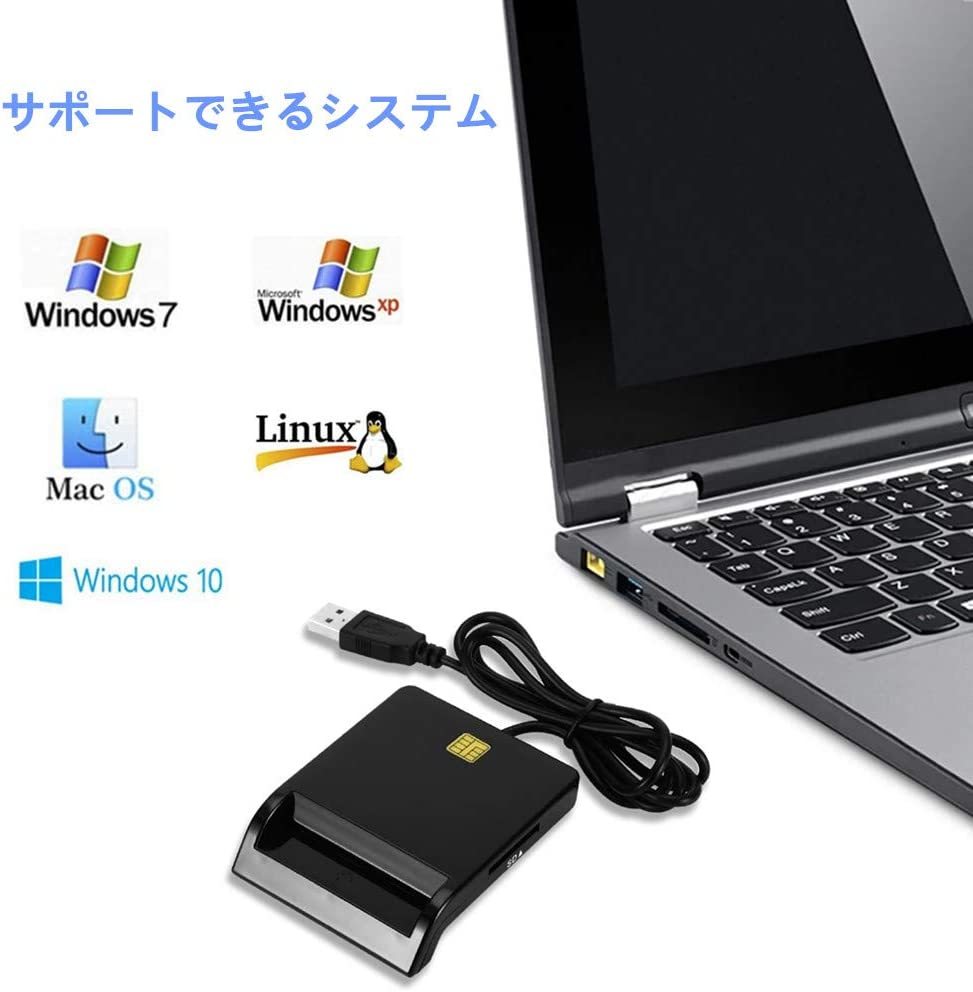 サムコス 接触型ICカードリーダーライター SD/Micro SD (TF)/SIM/CAC スマートカードリーダーUSB接続_4