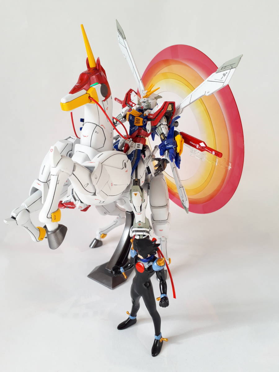 RG1/144ゴッドガンダム+風雲再起+1/20ドモンカッシュ塗装済み完成品 