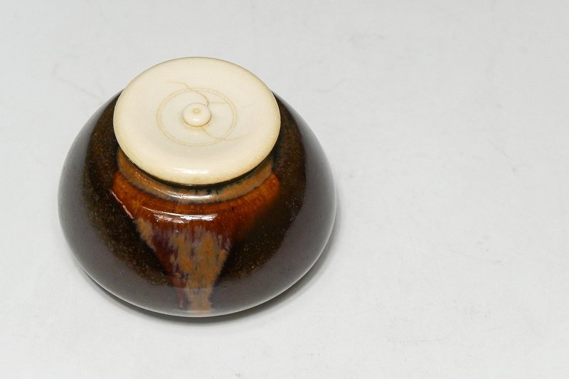 驚きの破格値，得価 【幸 茶道具祭】『陽炎園』造 膳所焼 大海 茶入
