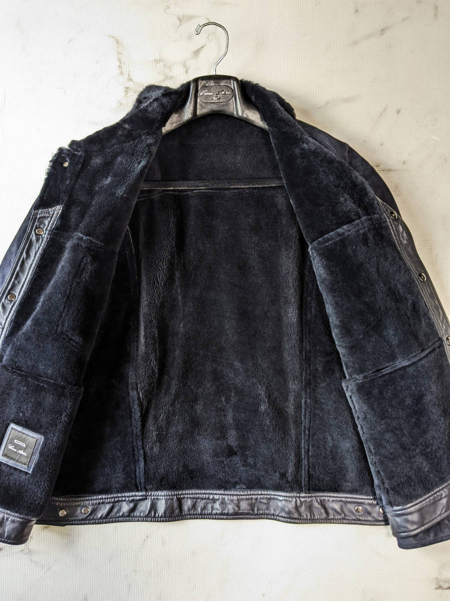 未使用 Cesare Attolini ムートン レザー ジャケット 50 / アット 