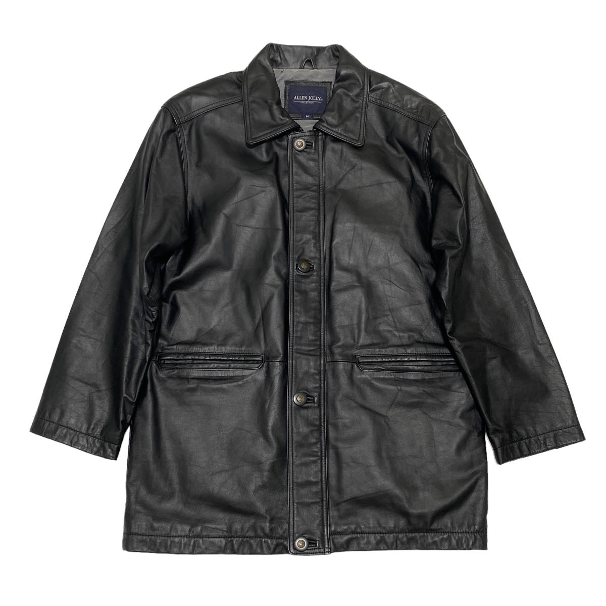 ALLEN JOLLY アレンジョリー 肉厚 牛革 レザー ジャケット M 黒 メンズ 