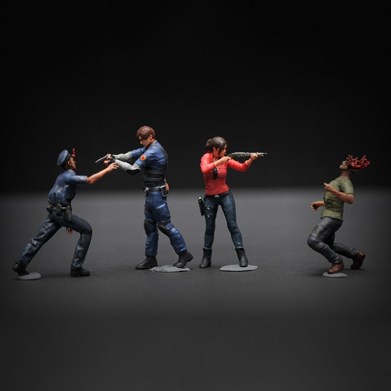 スケール1:64，ゾンゾンフィギュア，モデルシーン，アクセサリー樹脂人形（4個）