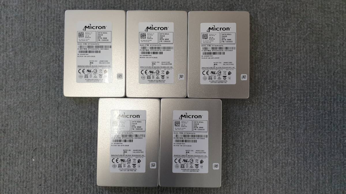 最安値，人気 Micron MTFDDAK256TDL SSD 256GB SSD 5枚セット Dell 049H3G(256GB～)｜売買されたオークション情報、yahooの商品情報をアーカイブ公開 - オークファン 256GB～