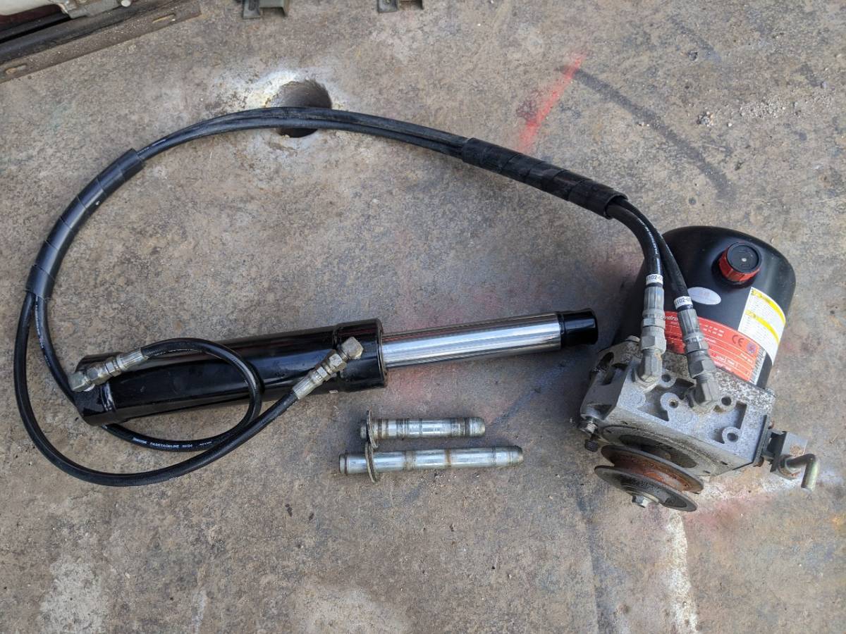 送料無料★油圧ポンプ　油圧シリンダー★セット　積載600kg★φ70　ピン付★動作品★