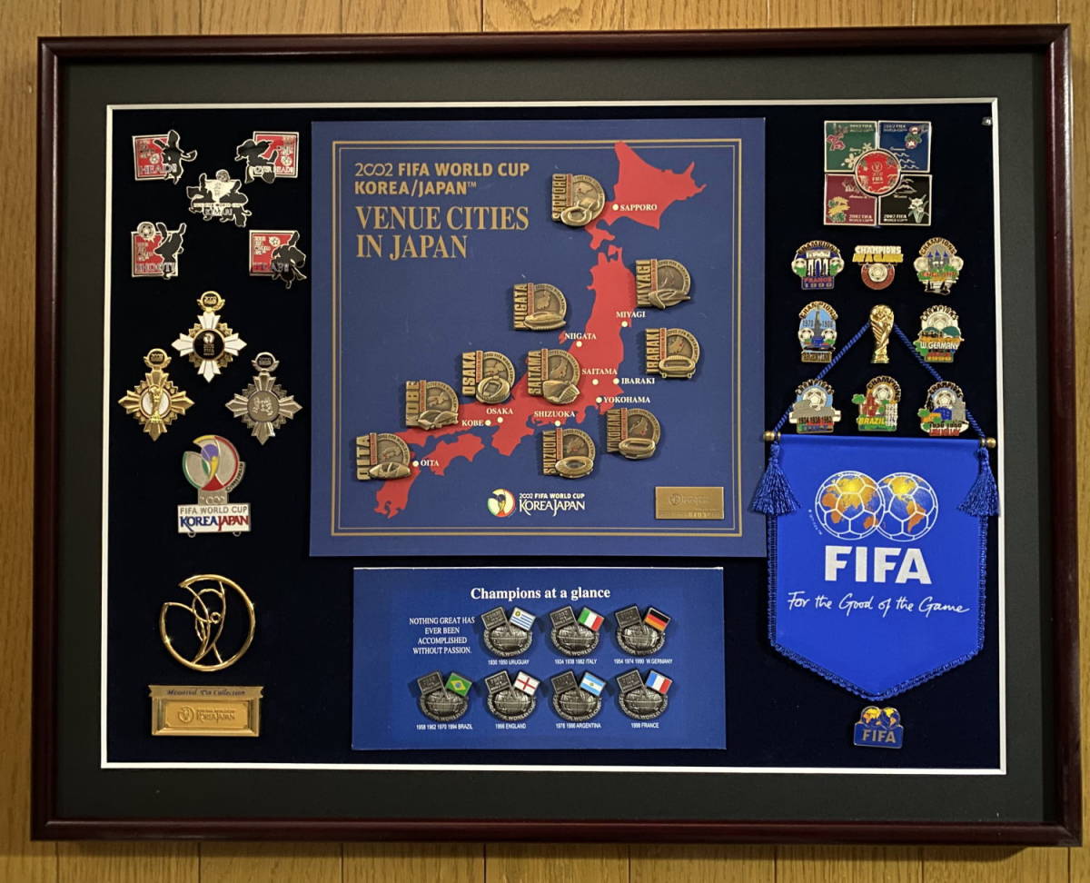 2002 FIFA ワールドカップ 日韓大会 記念 ピンバッジ コレクション 額 