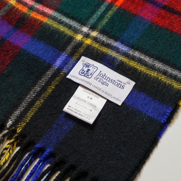 国内正規品 Johnstons ジョンストンズ カシミヤ大判ストール ブラック 