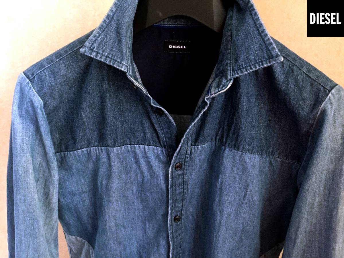  かっこいい DIESEL ディーゼル インディゴ ブリーチ デニムシャツ 3tone サイズM ブラックゴールド 即納 ベスト(長袖シャツ)｜売買されたオークション情報、yahooの商品情報をアーカイブ公開 - 男性用