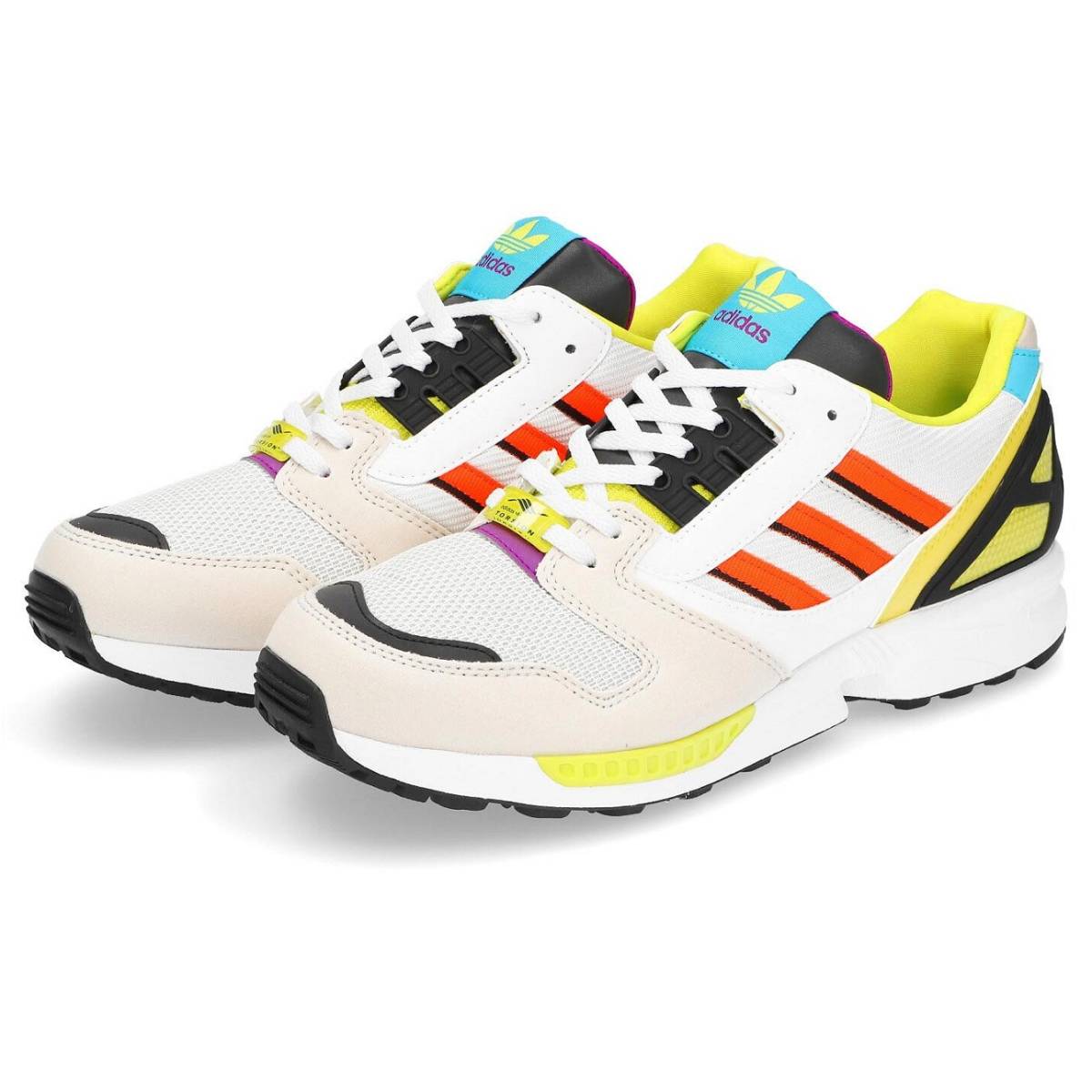 ☆adidas ZX 8000 マルチカラー ベージュ/白/蛍光黄/蛍光オレンジ/紫