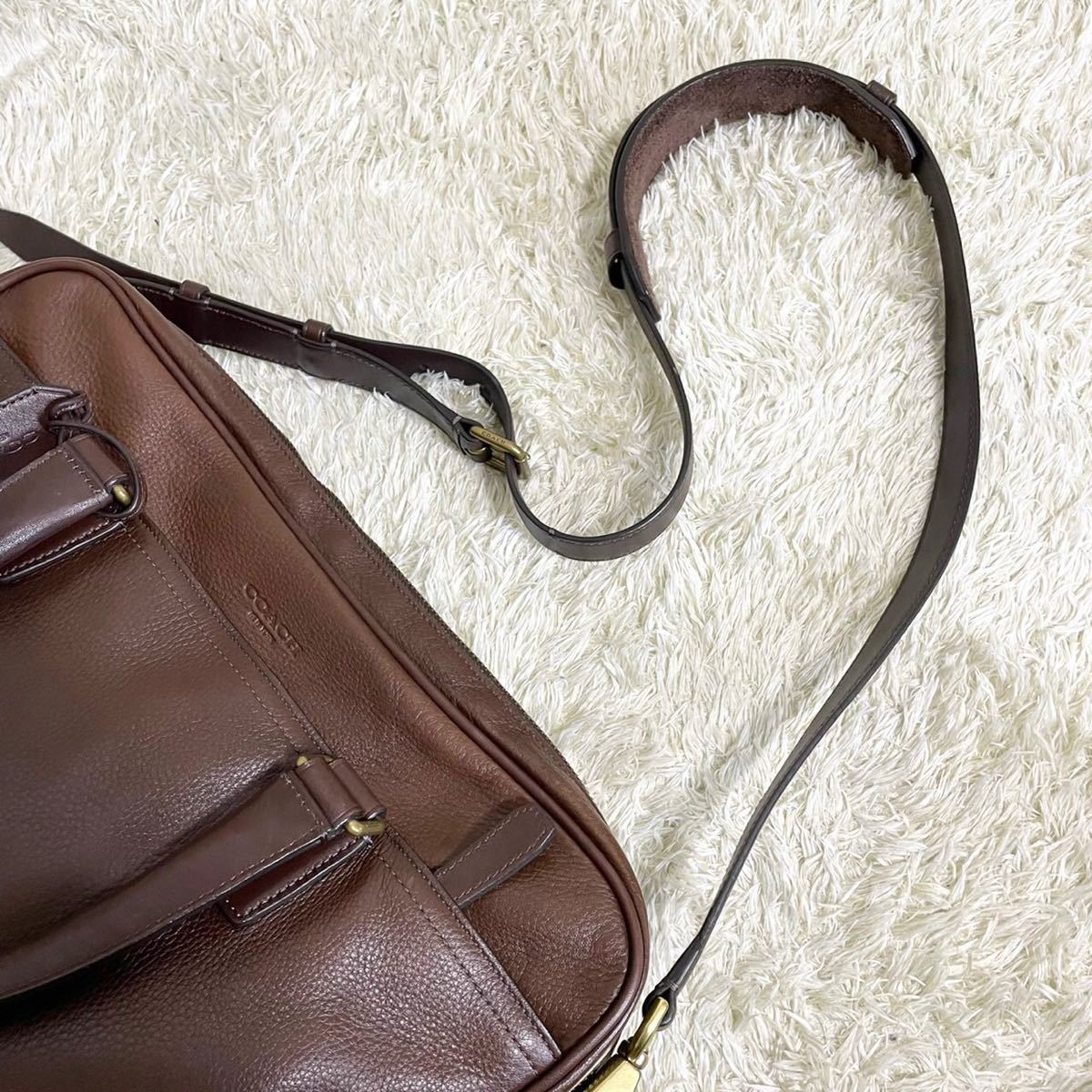1円【美品】COACH コーチ メンズ 2way ビジネスバッグ ブリーフケース 