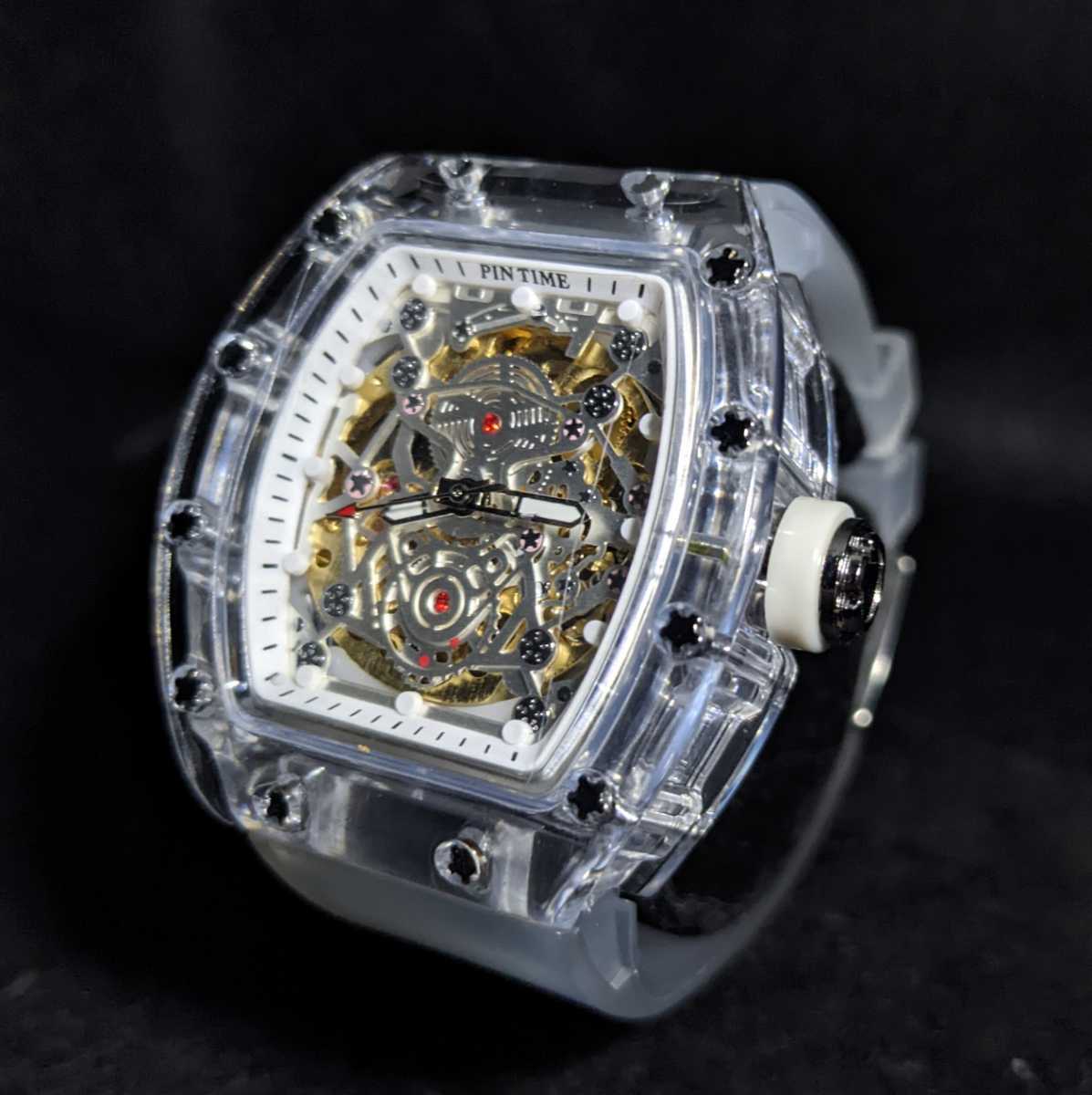  腕時計 リシャールミルtype 機械式 自動巻き スケルトン PINTIME(3針（時、分、秒）)｜売買されたオークション情報、yahooの商品情報をアーカイブ公開 - オークファン 3針（時、分、秒）