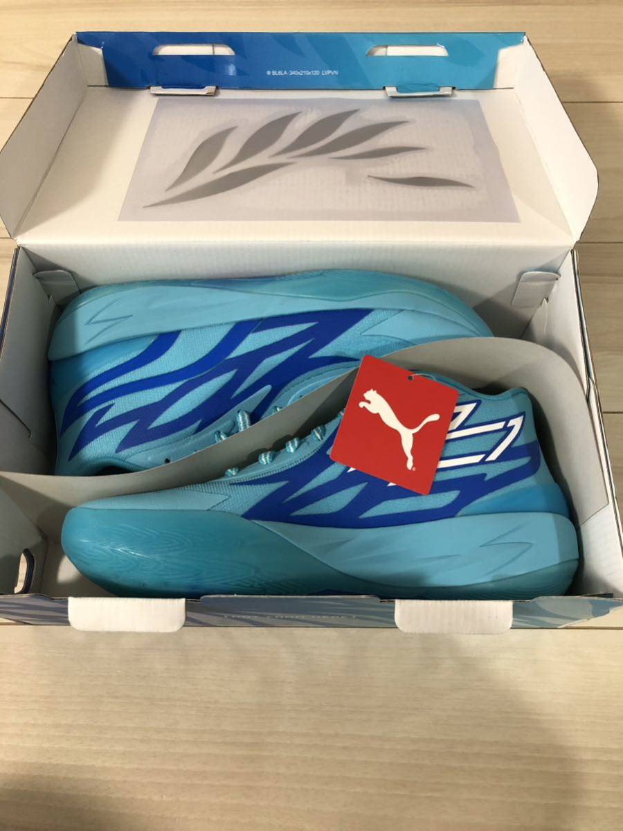 28cm PUMA MB.02 ROTY ROOKIE OF THE YEAR HORNETS LAMELO BALL BLUE 