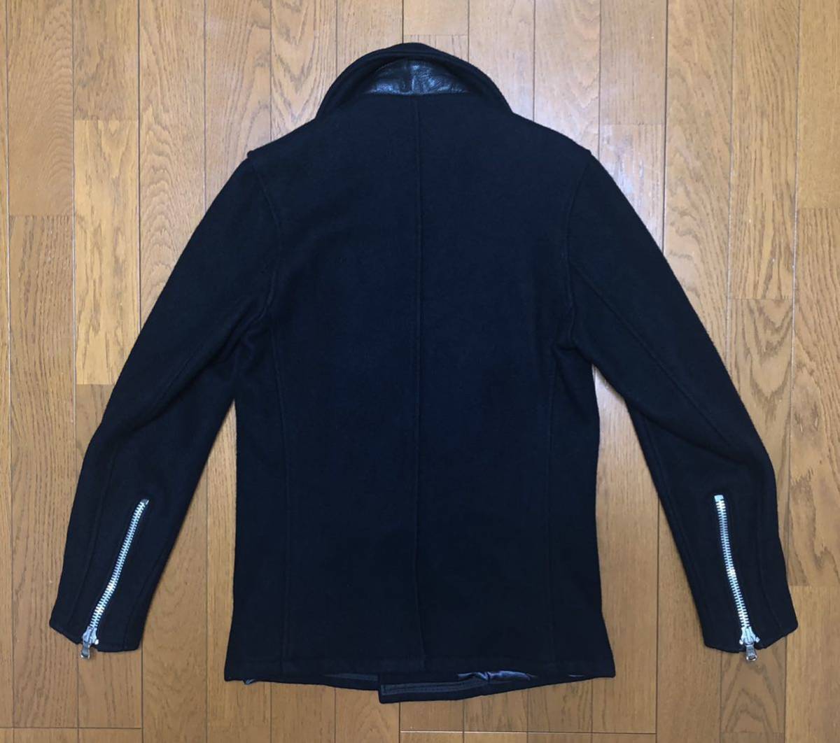 34 良品 Schott 769N ライダースPコート 黒 銀 ライダースコート Schott 769N ジップ ライダースPコート 34 ショット ライダース