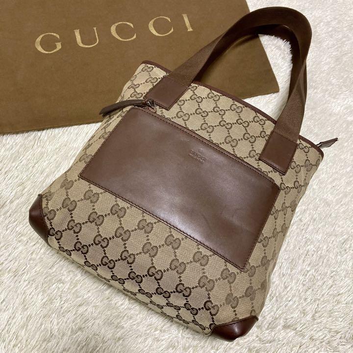 美品】GUCCI グッチ トートバッグ ハンドバッグ 肩掛け GG柄 GG 