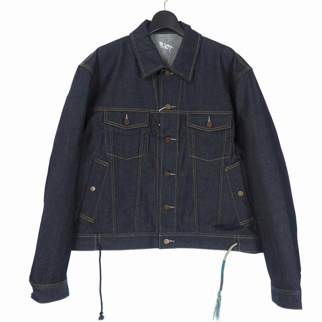 セール，新作 ライオットファセッタズム RIOT FACETASM 21SS ドロップショルダー ボックス デニムジャケット Gジャン L インディゴ RF21S-JK-U02(Lサイズ)｜売買されたオークション情報、yahooの商品情報をアーカイ ジージャン