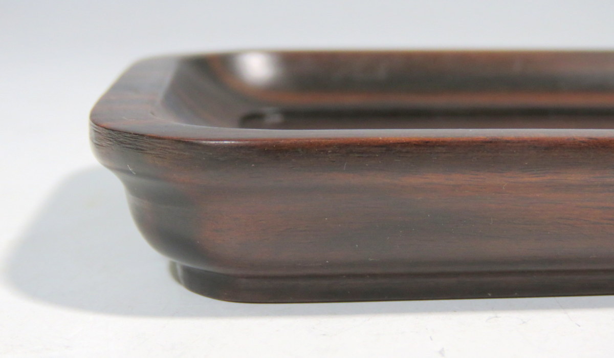 dy6051-h 越舟 黒檀 一文字盆 共箱 煎茶道具(木工、竹工芸)｜売買