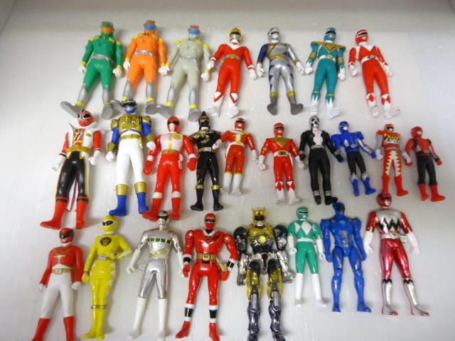 レトロ ソフビ ティラノレンジャー 他 戦隊ヒーロー ソフビ 可動