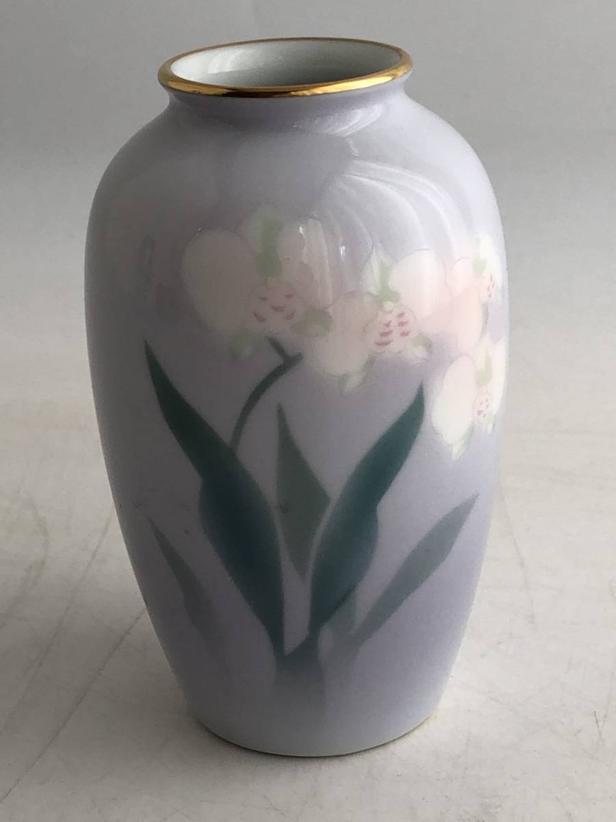 4431 深川陶磁 色絵彩磁 ちいさな花瓶 白 【公式通販】