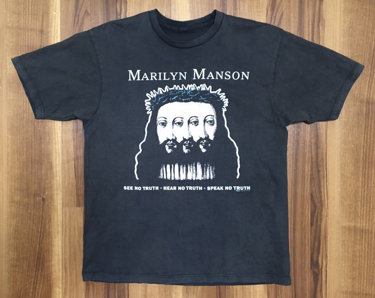  90s バンド Tシャツ USA製 Vintage Band Tee Marilyn Manson t shirt made in usa マリリン マンソン ヴィンテージ ビンテージ アメリカ製(Tシャツ)｜売買されたオークション情報、yahooの商品情報をアーカイブ Tシャツ