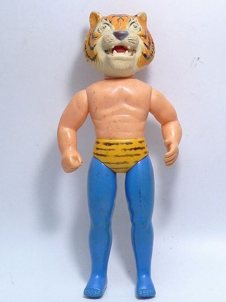 タイガー・マスク　梶原一騎　辻なおき　中嶋製作所 △601976*12△当時物・中嶋製作所・タイガーマスク・ソフビ人形・梶原