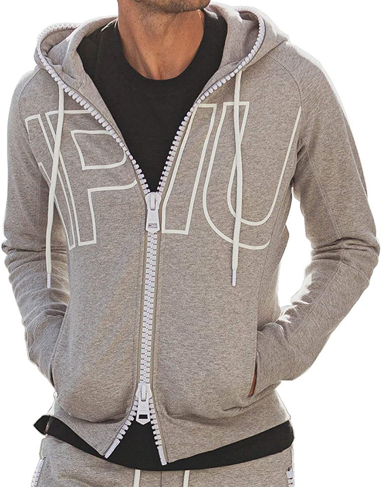 ◆新品 1PIU1UGUALE3 RELAX ウノピゥウノウグァーレトレ BIGジップ ロゴ スウェットパーカー メンズ XL LL グレー フーディー 定価15，950円