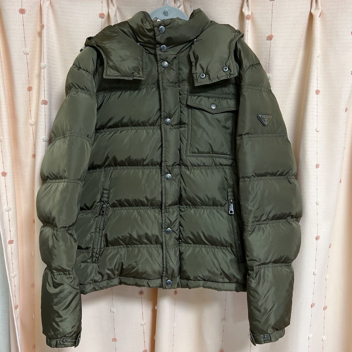 美品】PRADA プラダ プラダスポーツ ダウンジャケット 三角ロゴ カーキ 