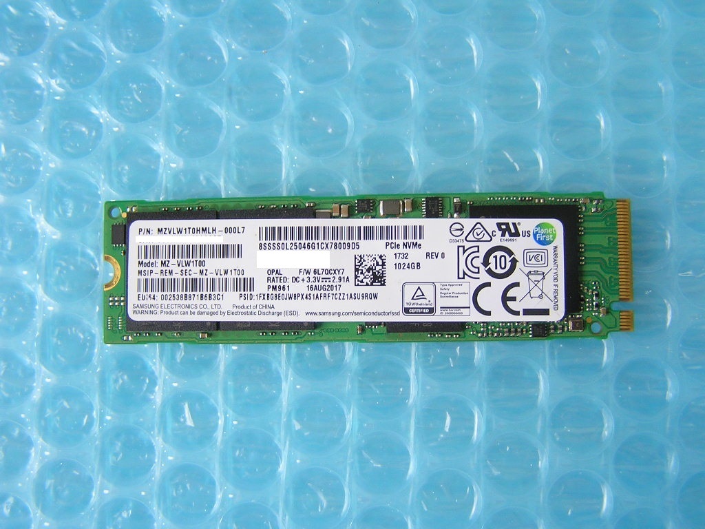 ■1024GB 1TB SSD SAMSUNG MZVLW1T0HMLH-000L7 PCIe NVMe M.2