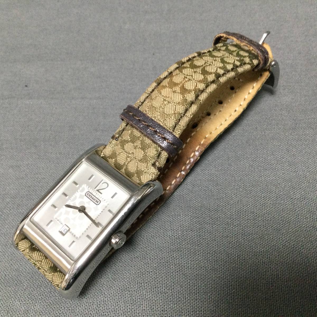○ 12/22 224222 COACH CA.57.7.14.0547 スクエア型 クォーツ ベルト 