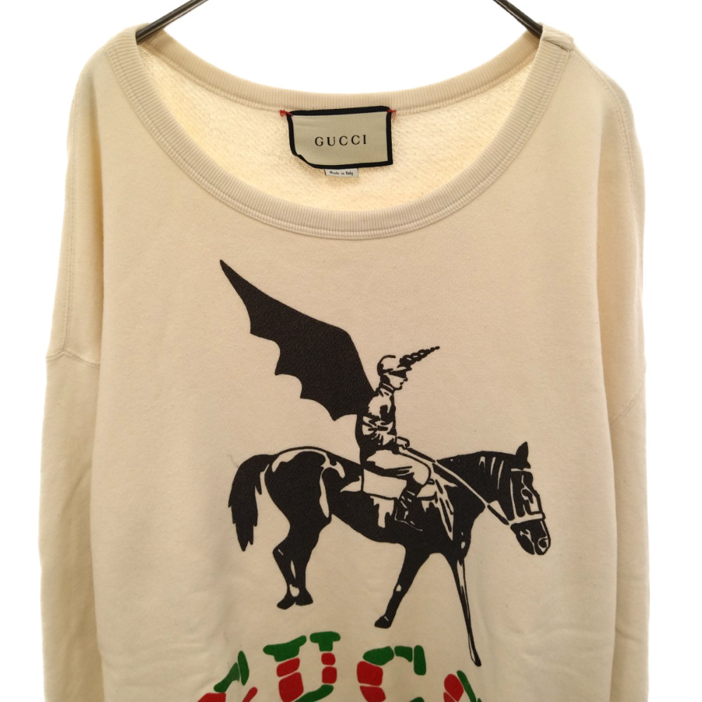 グッチ 19SS ウイングジョッキースウェットシャツ クルーネック 