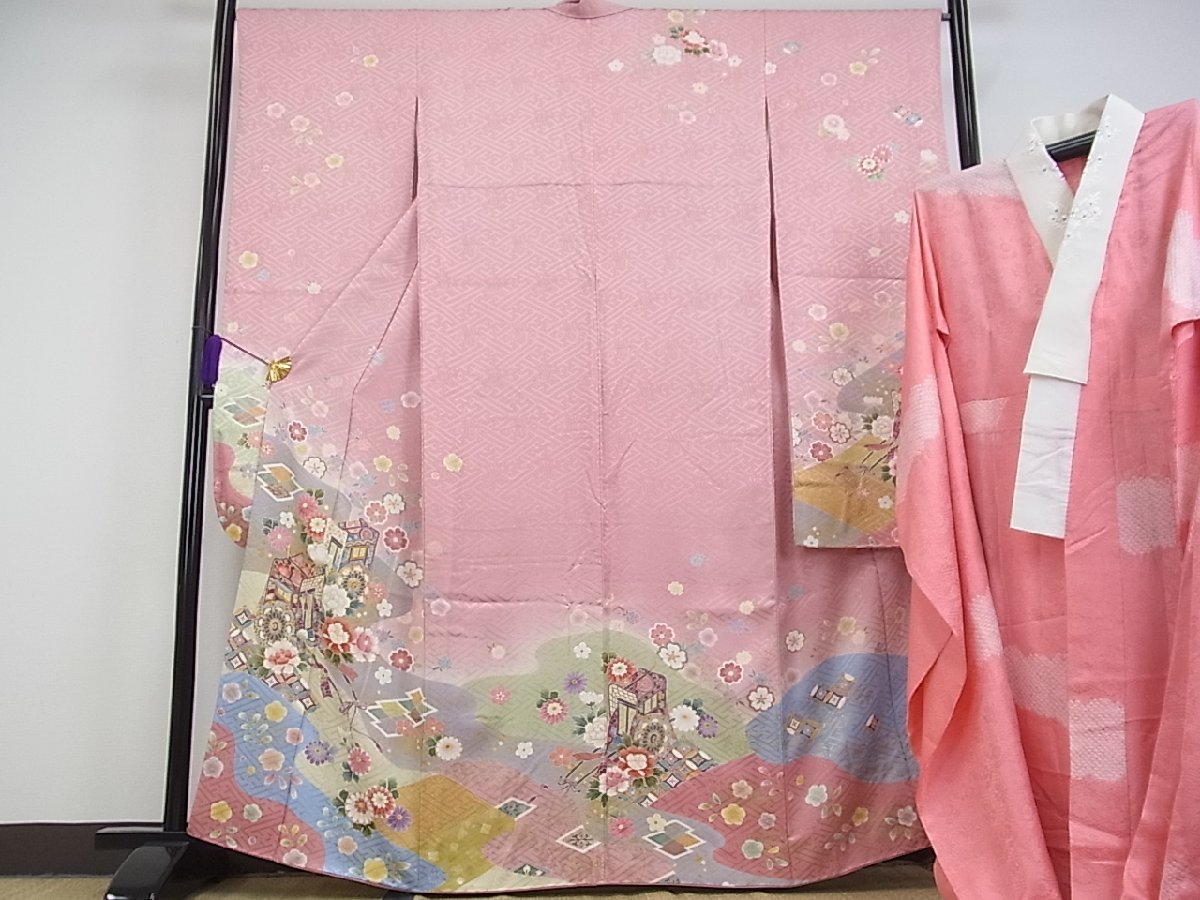 2026，正規品 平和屋着物 豪華振袖 長襦袢セット 作家物 駒刺繍 御所車花文 暈し染め 金彩 京都きもの友禅扱い 逸品 km1720(振袖)｜売買されたオークション情報、yahooの商品情報をアーカイブ公開 - オーク 振袖