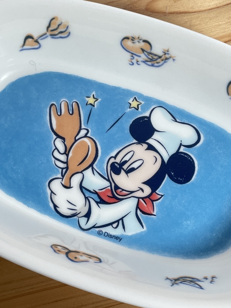レトロ CHEF MICKEY Sango Disney ディズニー グラタン皿 ミッキー 3客