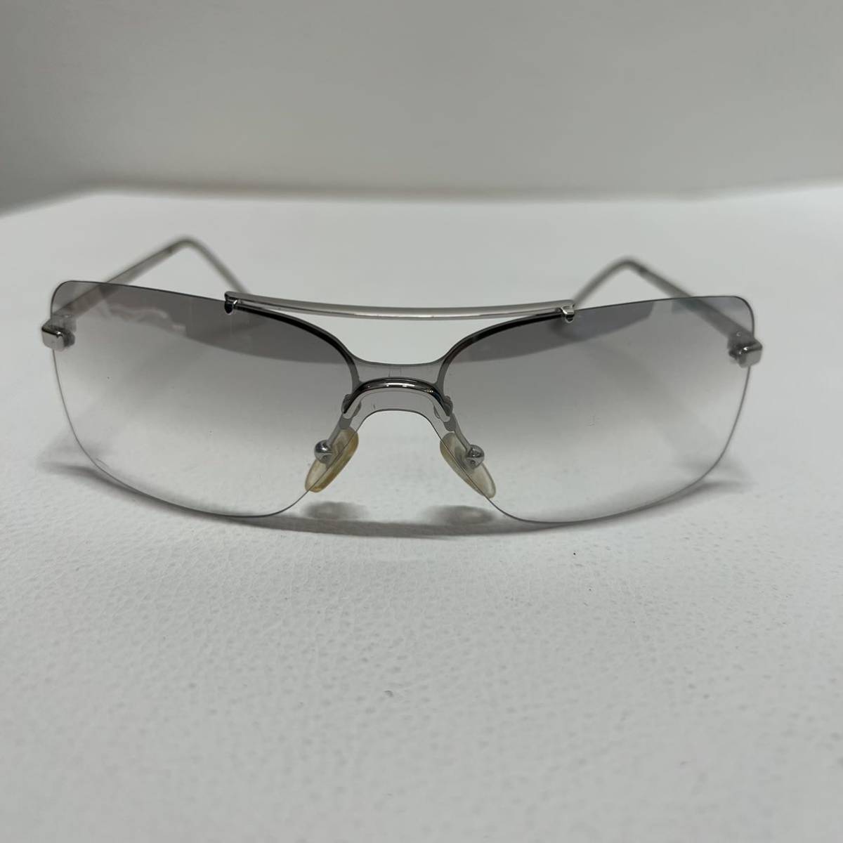 【2029-A】良好 Christian Dior クリスチャンディオール MINI MOTARD 29G 125 サングラス メガネ 眼鏡 レディース メンズ シルバー系