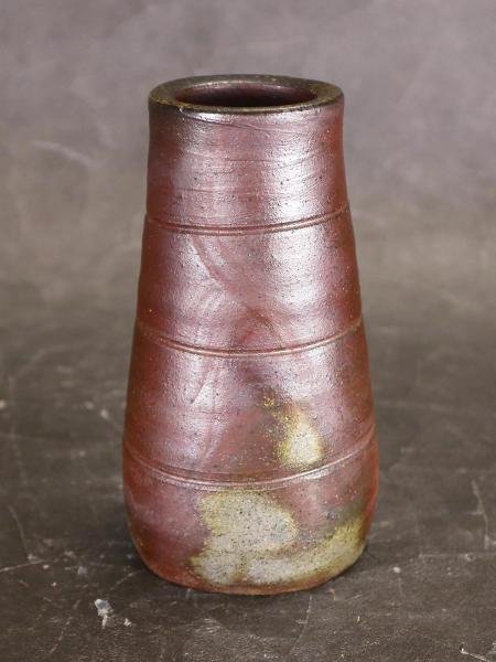 真作】【WISH】伊勢崎淳「備前 花入」備前焼 共箱 高さ21cm 1.7kg 〇