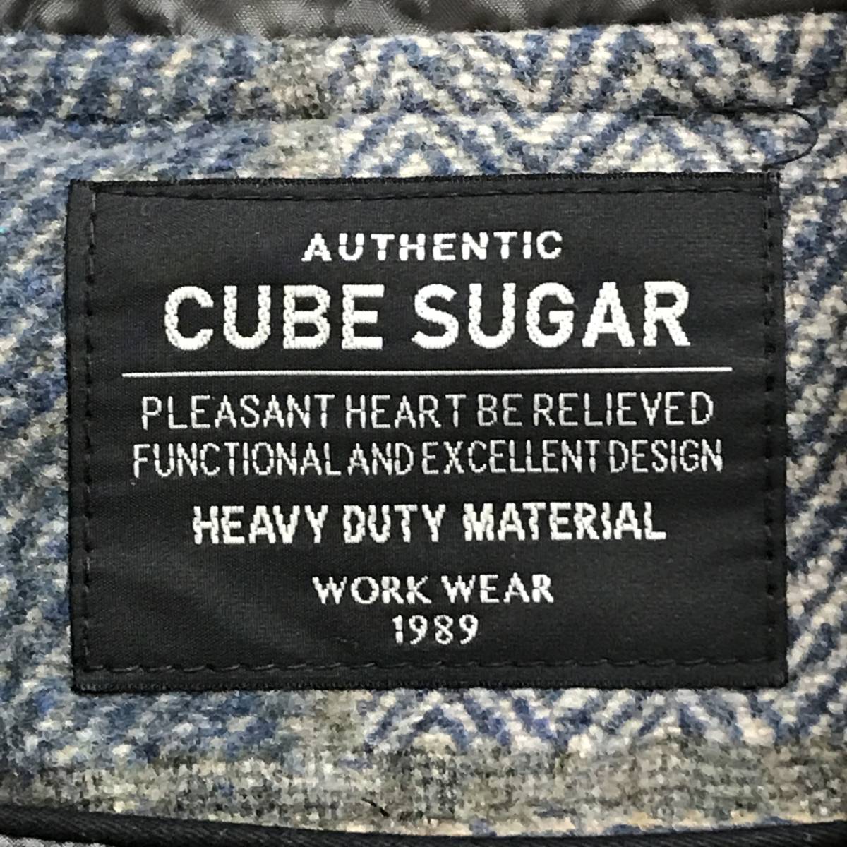 未使用品 /M/ CUBE SUGAR グリーン系 パッチワーク風フード