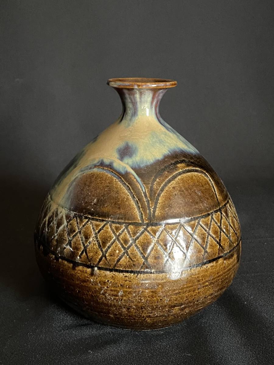 美術品・アンティーク・コレクション 古陶磁 徳利 花瓶 壺 鉄釉 陶芸