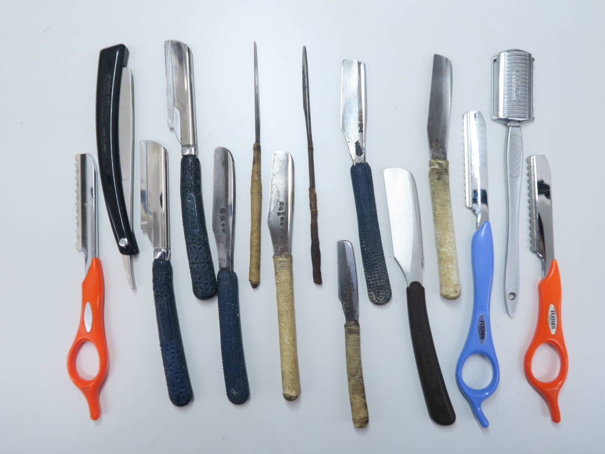 ジャンク品】15点まとめ FEATHER YASAKA など レザー カミソリ 日本