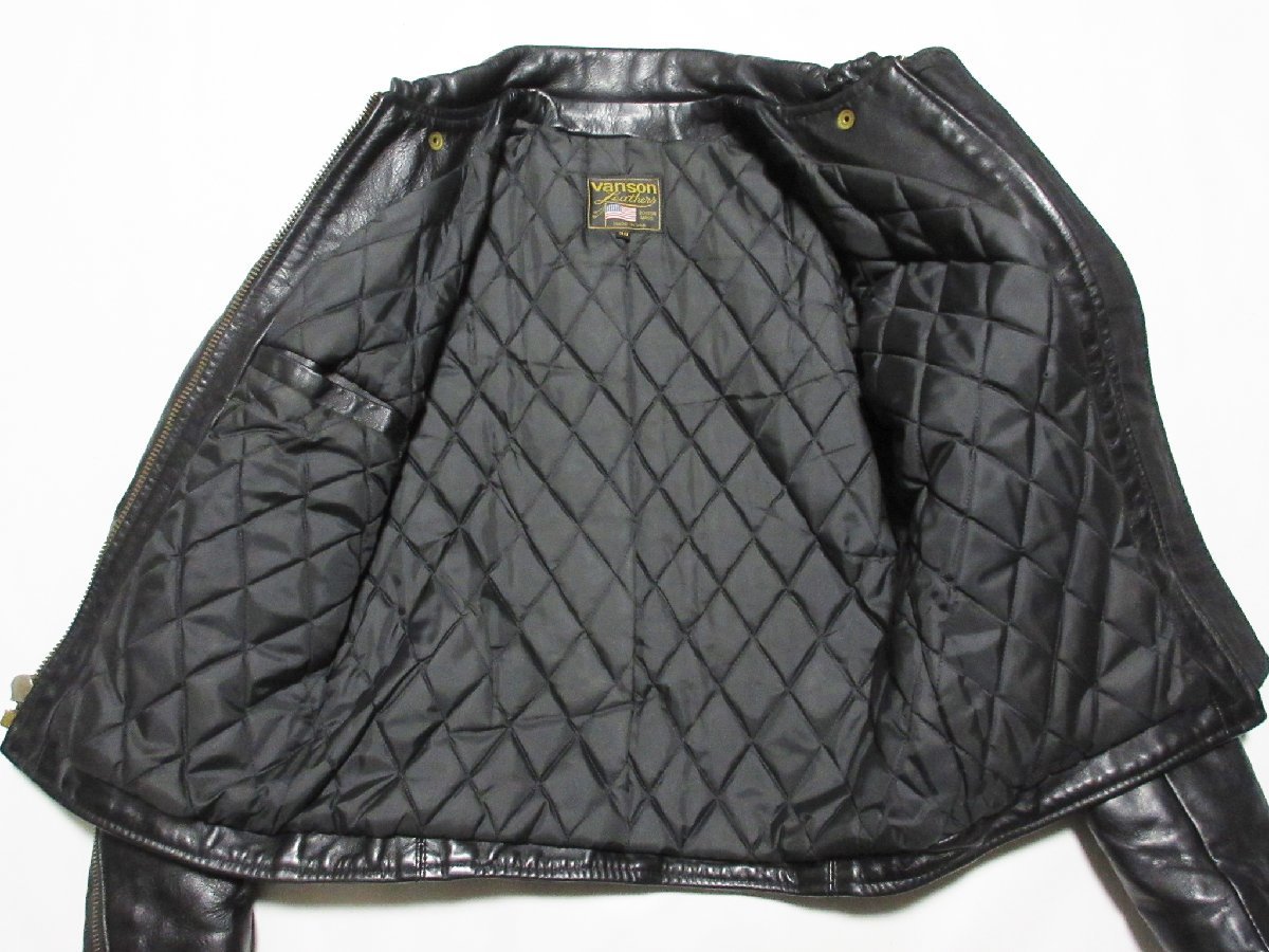 VANSON 9D バンソン レザー シングル ライダース ジャケット/36 
