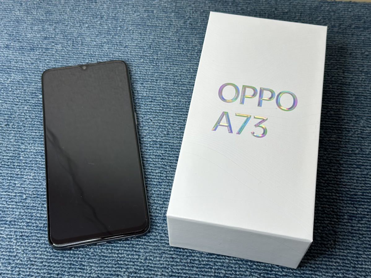 【SIMフリー・良品】OPPO A73 CPH2099 本体 ネービーブルー 楽天モバイル版 利用制限◯