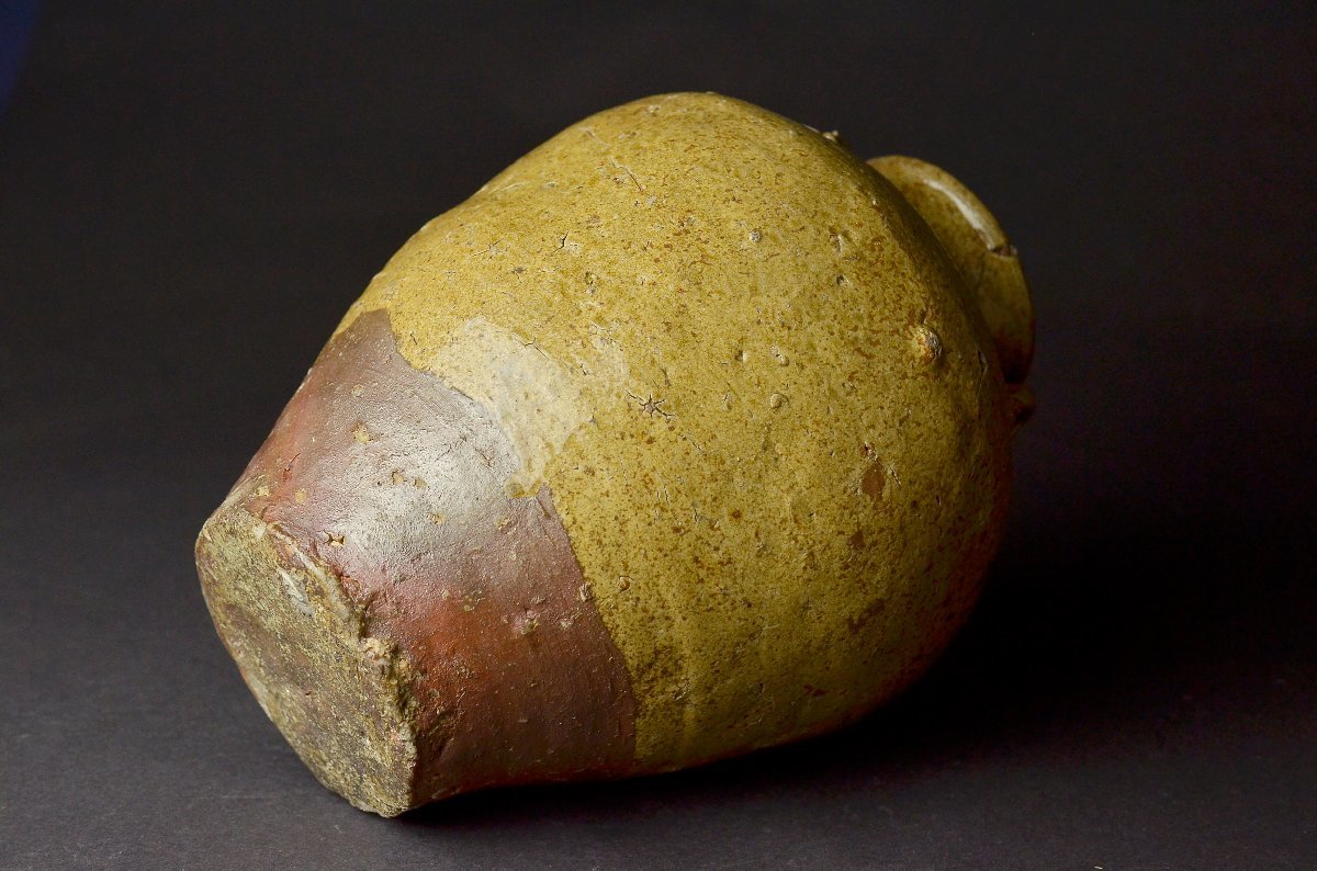 YB】江戸時代 青唐津四耳壺 年代保証☆日本古美術古玩骨董