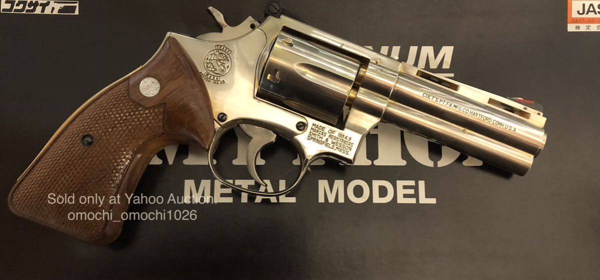 【未発火】コクサイ SMYTHON 4in オーバーサイズ木製グリップ付 24K 金属モデルガン スマイソン☆銃腔は完全に塞がれSMG刻印有の合法品です