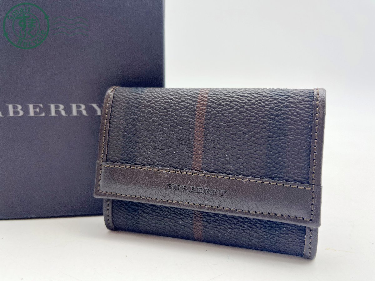  12212418 バーバリー BURBERRY ロゴ チェック PVC&times;レザー 小銭入れ コインケース 財布 ブラウン 箱付き(女性用財布)｜売買されたオークション情報、yahooの商品情報をアーカイブ公開 - オークフ 服飾小物
