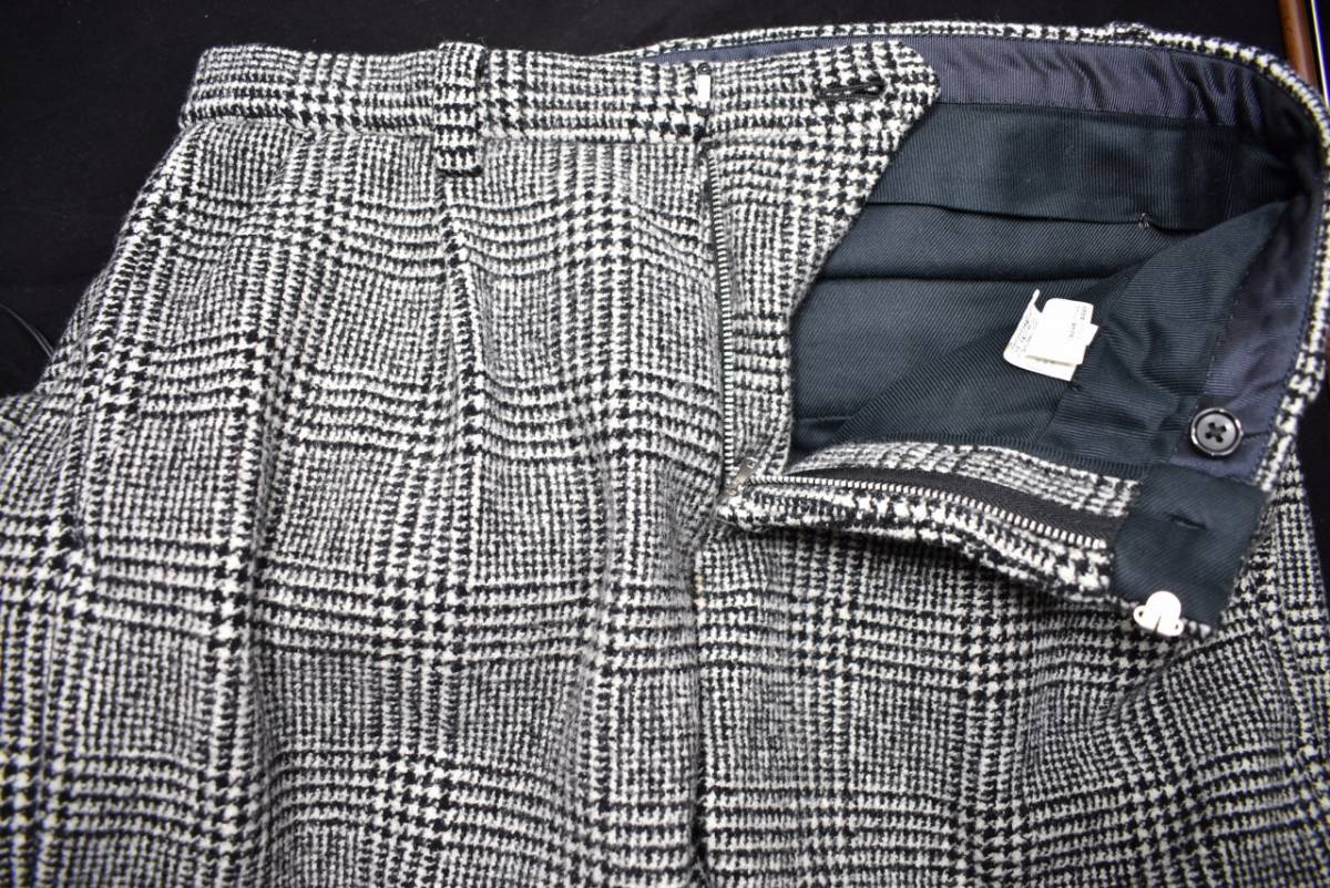 トゥモローランド】千鳥柄ツイード系ストレッチウールスラックスパンツ
