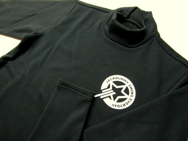 ◆高級!PEARLY GATESジャックバニー9350.エンブレムロゴデザイン裏起毛ハイネックウェア(6)ブラック/新品◆