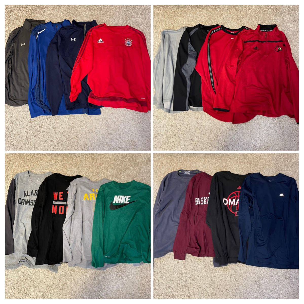 長袖シャツ　ナイキ　アディダスset (L） 16枚まとめ売り 古着卸 1円スタート 最落なし