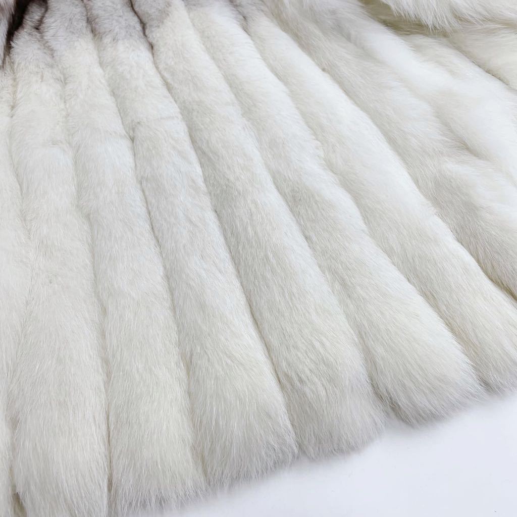 極美品◇JINDO◇SAGA FOX サガフォックス◇プラチナフォックス 本毛皮 